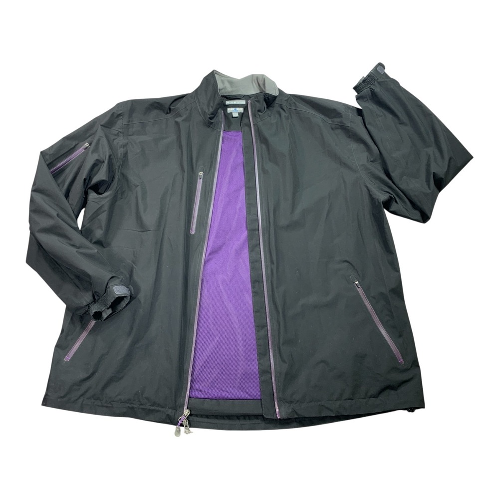 Peter Millar Element 4 Wind Jacket Men XXL Black Windbreaker Full Zip Mesh Lined